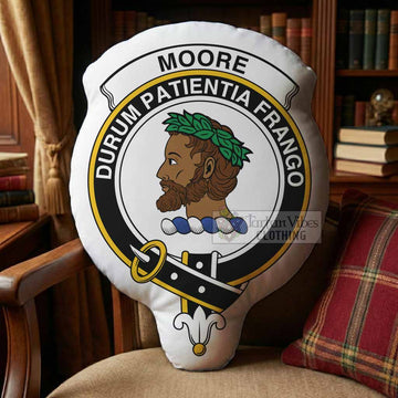 Moore Clan Crest Shaped Throw Pillow, Scottish Clan Badge Decorative Pillow