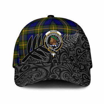 Moore Crest Tartan Classic Cap with New Zealand Silver Fern Half Style