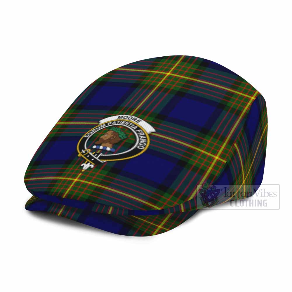 Moore Family Crest Tartan Jeff Cap, Tartan Flat Cap