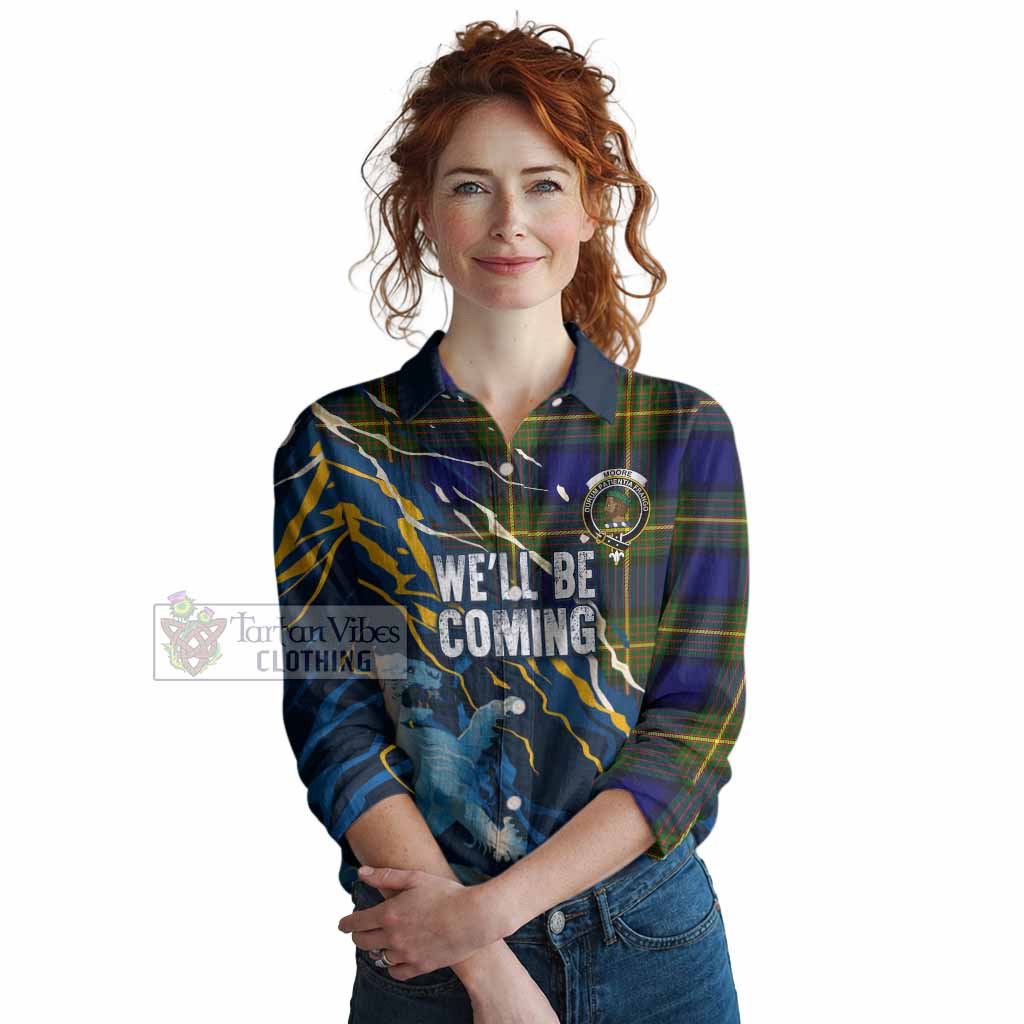 Moore Scotland Tartan Women Casual Shirt WC2026 Football - We'll Be Coming