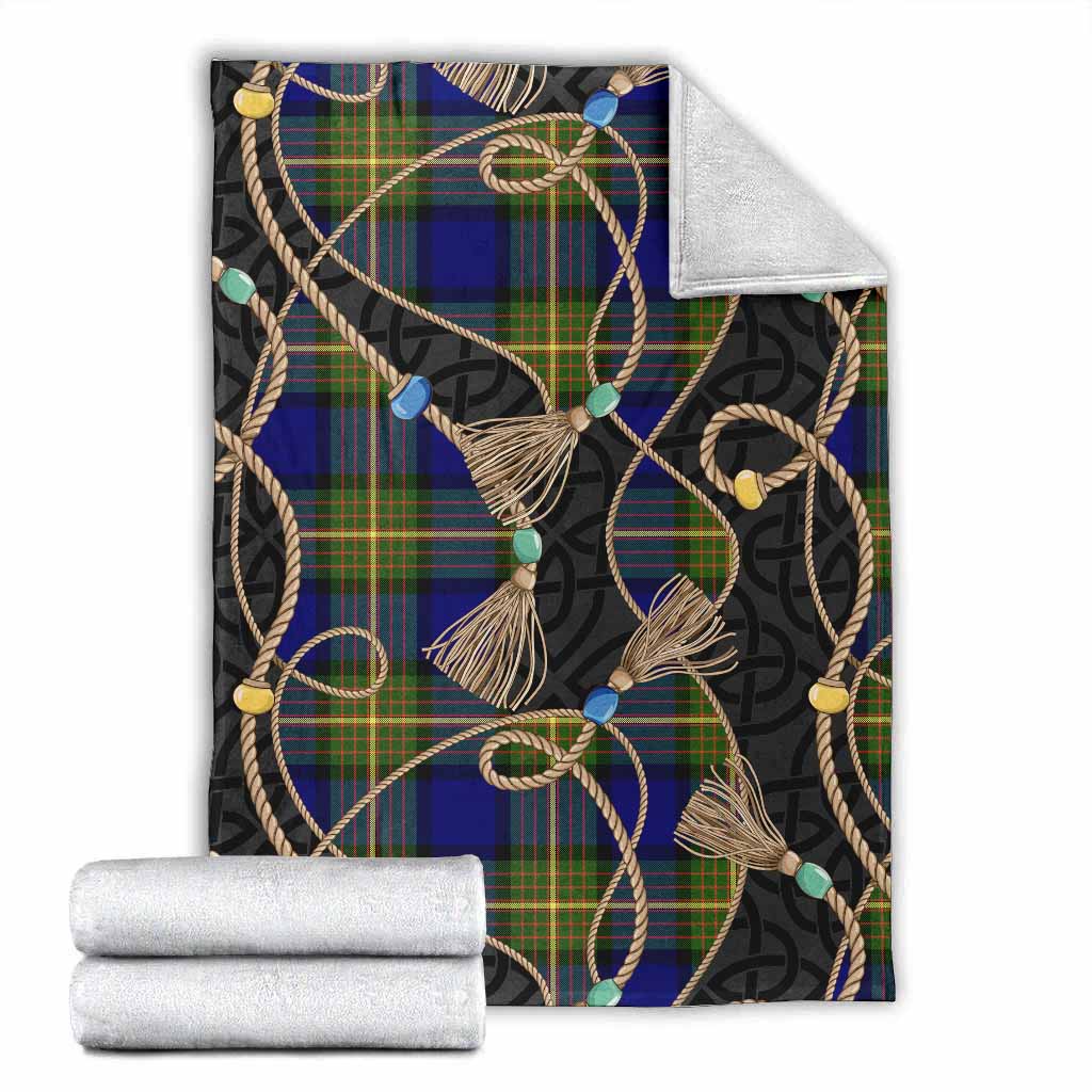 Moore Scottish Tartan Twisted Ropes Stylized Blanket X-Large 59 x 79 inches 150 x 200 cm - Tartan Vibes Clothing