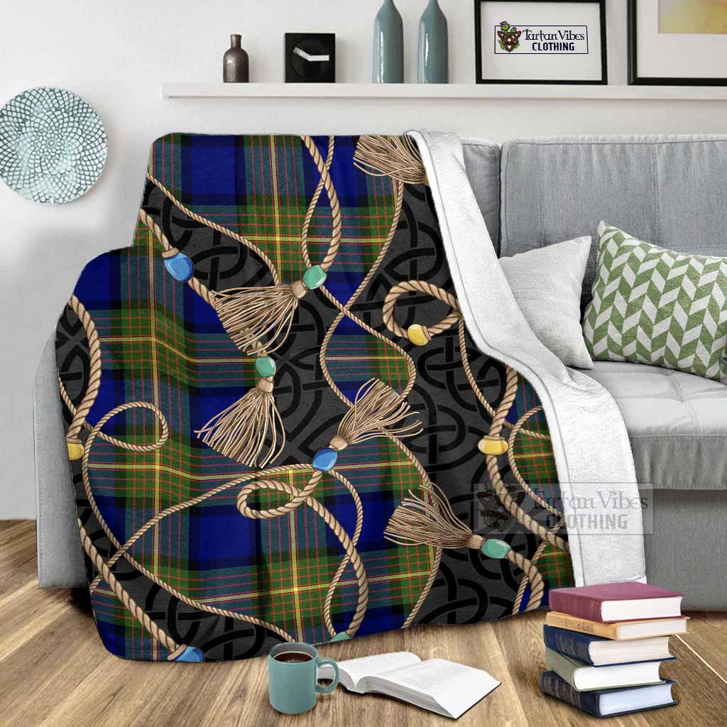 Moore Scottish Tartan Twisted Ropes Stylized Blanket - Tartan Vibes Clothing