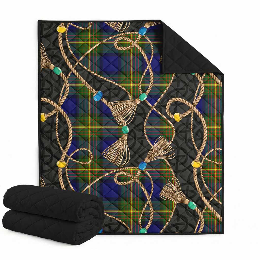 Moore Scottish Tartan Twisted Ropes Stylized Premium Quilt Super King Quilt 91" x 110" - Tartan Vibes Clothing
