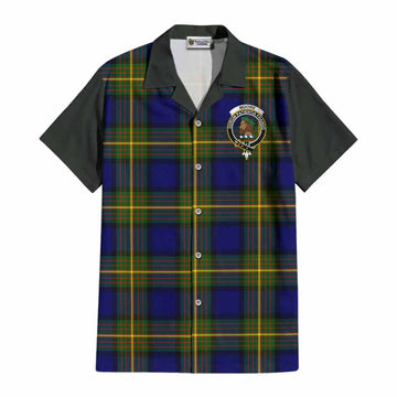 Moore Tartan Accent Cotton Hawaiian Shirt with Family Crest
