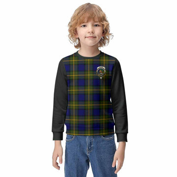 Moore Tartan Accent Kid Knitted Sweatshirt with Family Crest