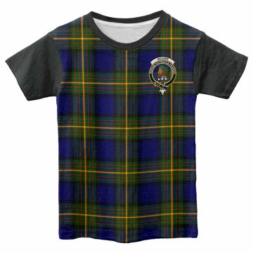 Moore Tartan Accent Kid T-shirt with Family Crest