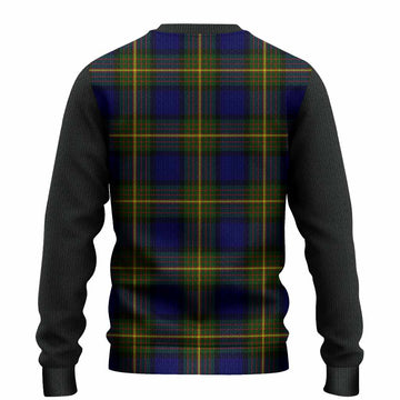 Moore Tartan Accent Knitted Sweater with Family Crest