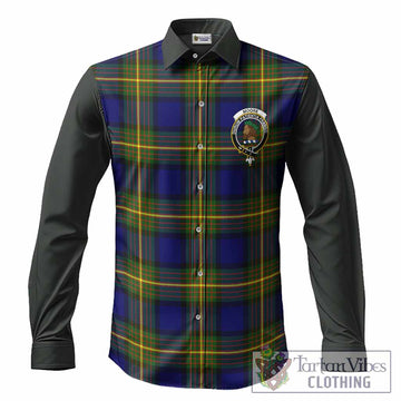 Moore Tartan Accent Long Sleeve Button Shirts with Family Crest