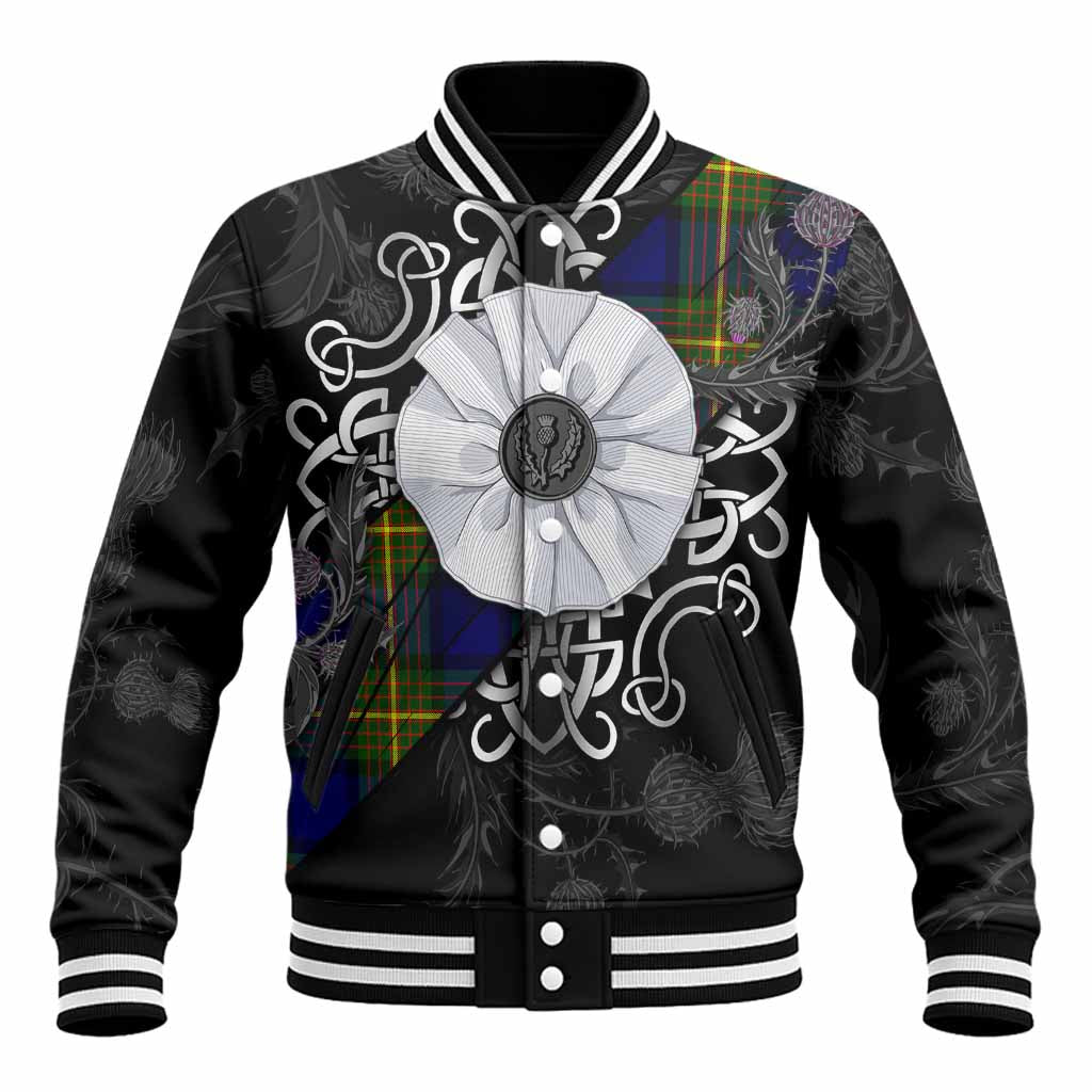 Moore Tartan Baseball Jacket Jacobite White Rose Unisex - Tartan Vibes Clothing