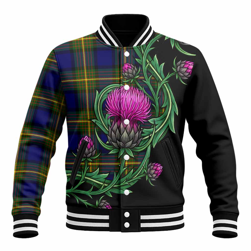 Moore Tartan Baseball Jacket Resilient Scottish Thistle Unisex - Tartan Vibes Clothing