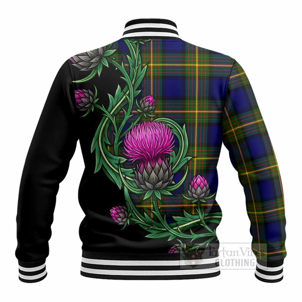 Moore Tartan Baseball Jacket Resilient Scottish Thistle - Tartan Vibes Clothing