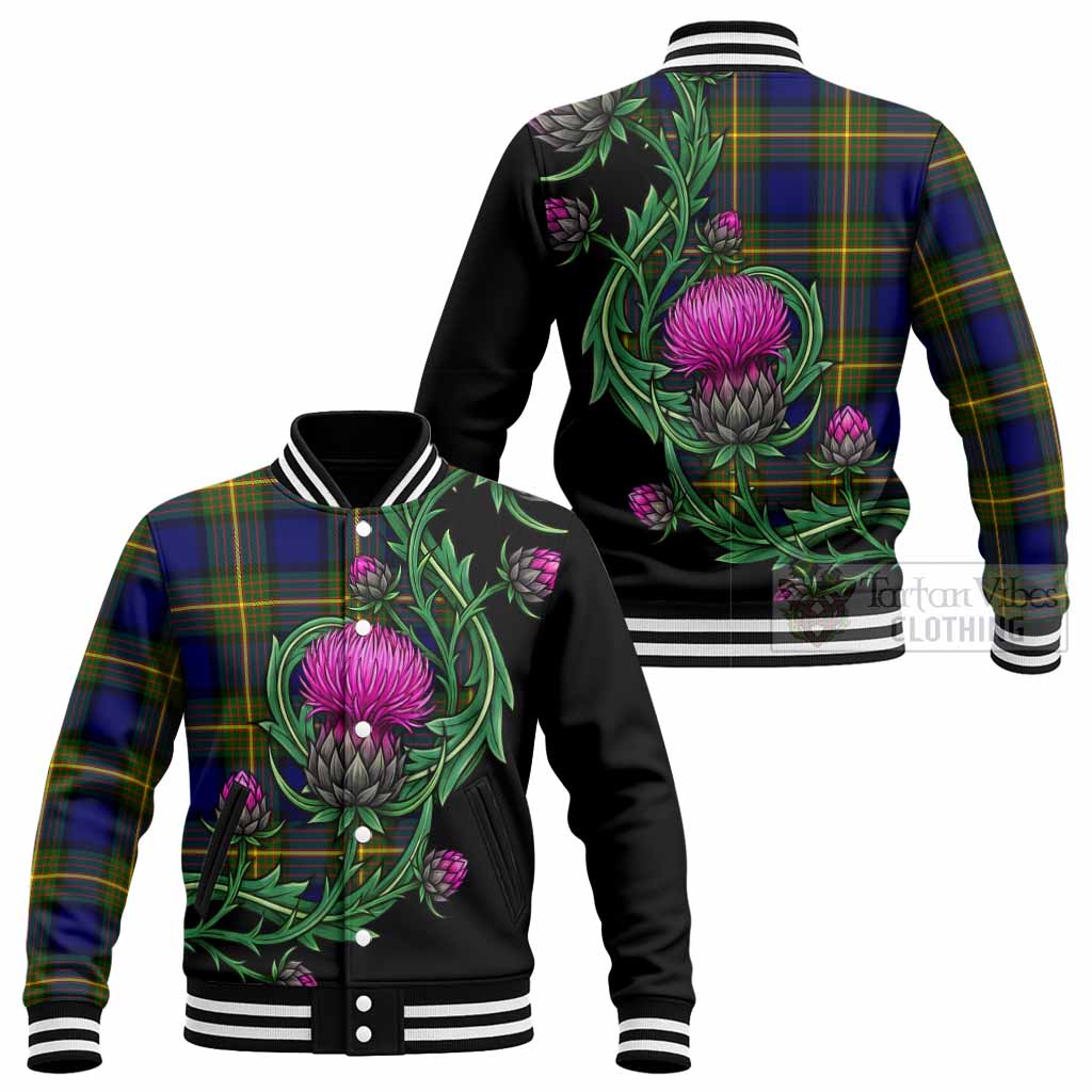 Moore Tartan Baseball Jacket Resilient Scottish Thistle - Tartan Vibes Clothing