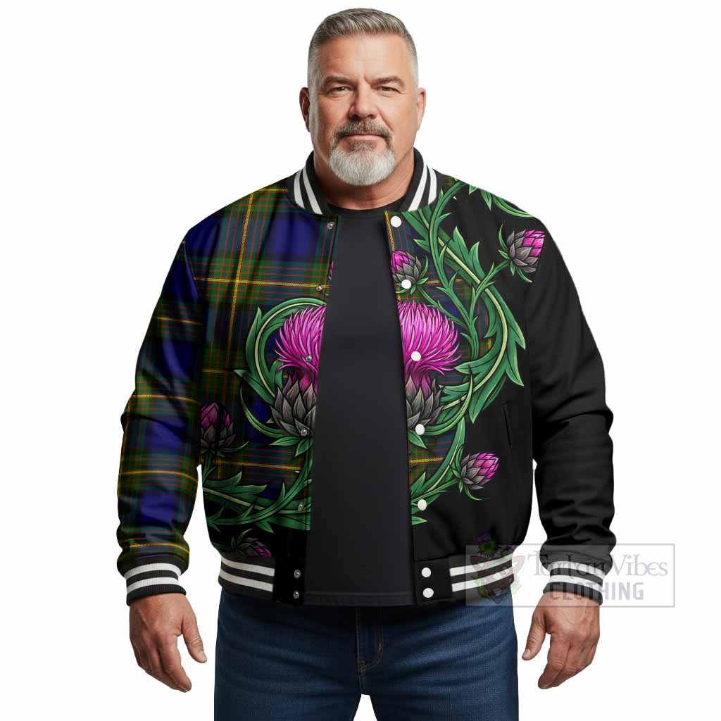 Moore Tartan Baseball Jacket Resilient Scottish Thistle - Tartan Vibes Clothing