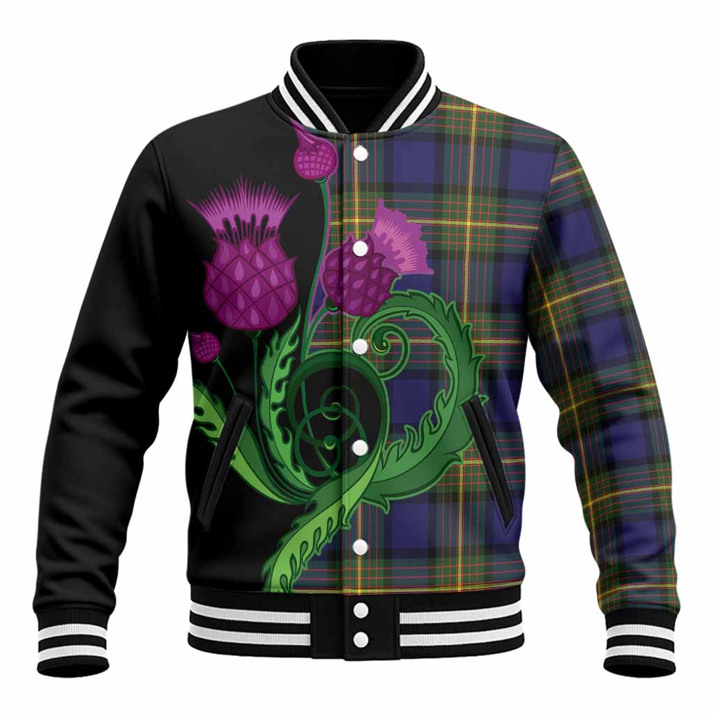 Moore Tartan Baseball Jacket Traditional Scottish Thistle Unisex - Tartan Vibes Clothing