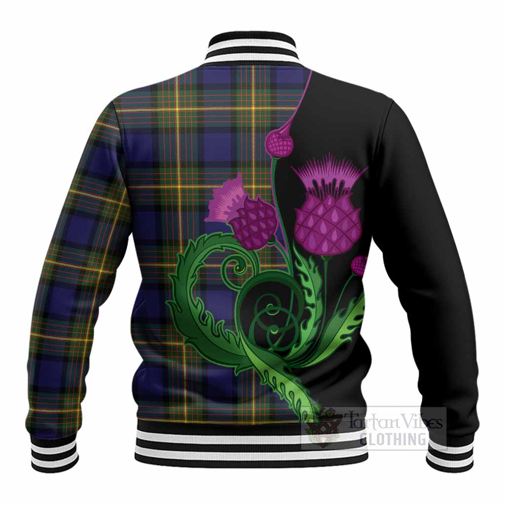 Moore Tartan Baseball Jacket Traditional Scottish Thistle - Tartan Vibes Clothing