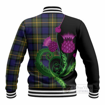 Moore Tartan Baseball Jacket Traditional Scottish Thistle - Tartan Vibes Clothing