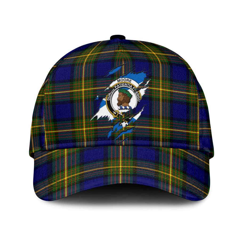 Moore Tartan Classic Cap with Family Crest In Me Style