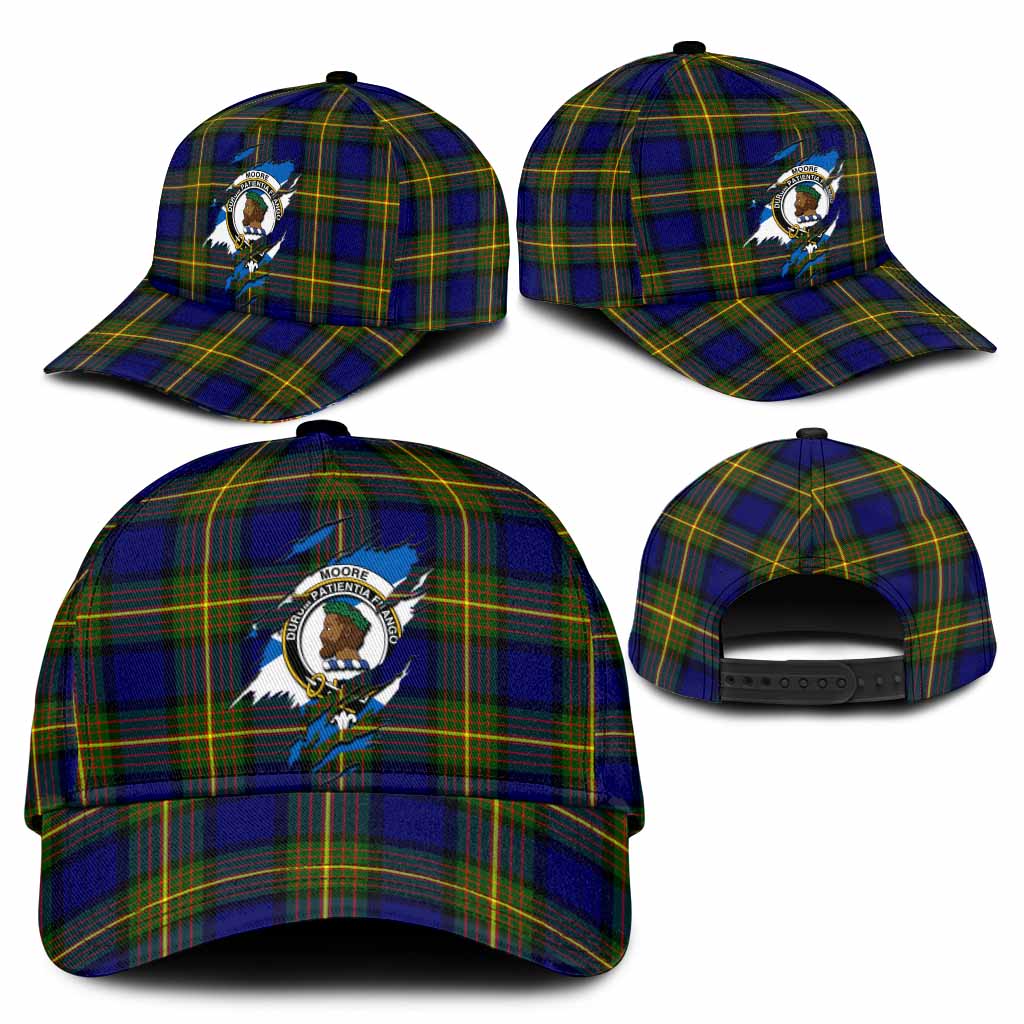 Moore Tartan Classic Cap with Family Crest In Me Style