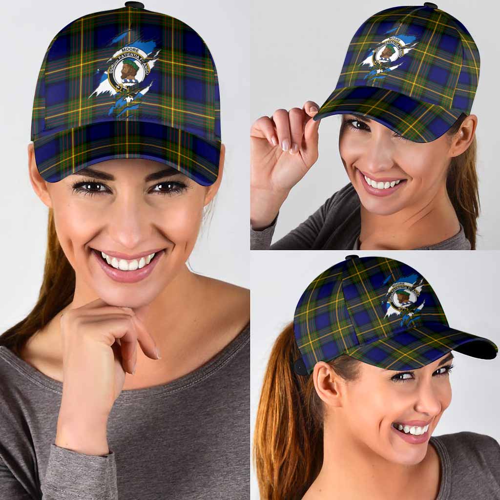 Moore Tartan Classic Cap with Family Crest In Me Style