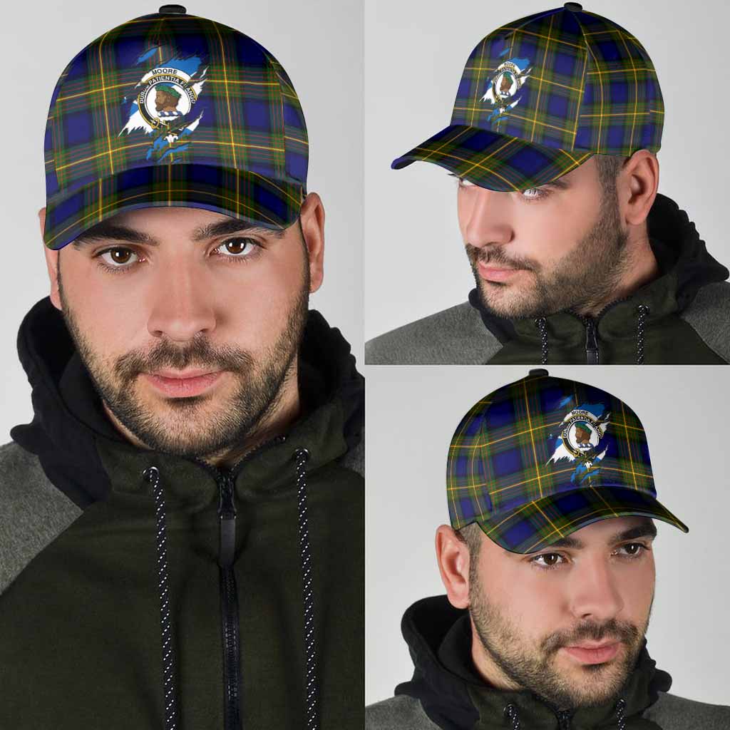 Moore Tartan Classic Cap with Family Crest In Me Style