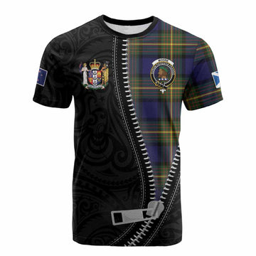 Moore Tartan Cotton T-shirt New Zealand Pattern Unique Zipper Stylized