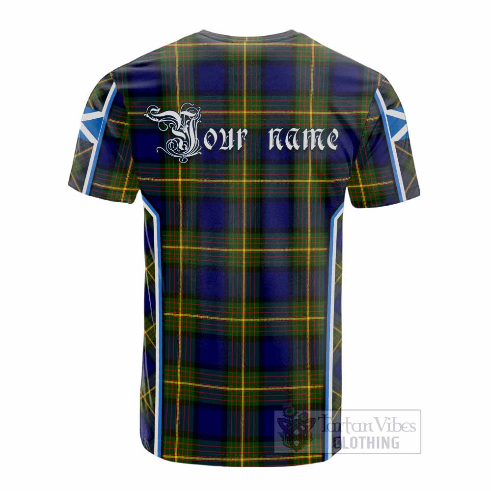 Moore Tartan Crest Cotton T-shirt Scotland Coat of Arm Flag Style - Tartan Vibes Clothing