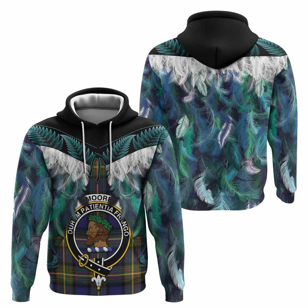 Moore Tartan Crest Hoodie New Zealand Maori Korowai Cloak