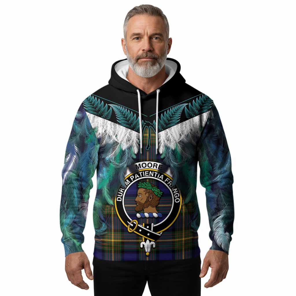 Moore Tartan Crest Hoodie New Zealand Maori Korowai Cloak