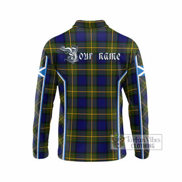 Moore Tartan Crest Long Sleeve Polo Shirt Scotland Coat of Arm Flag Style - Tartan Vibes Clothing