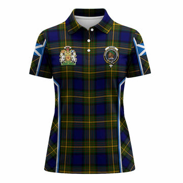 Moore Tartan Crest Women's Polo Shirt Scotland Coat of Arm Flag Style