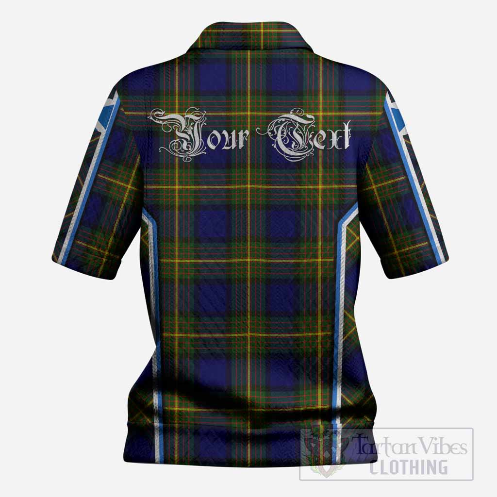 Moore Tartan Crest Women’s Polo Sweater Top Scotland Coat of Arm Flag Style