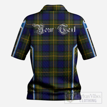 Moore Tartan Crest Women’s Polo Sweater Top Scotland Coat of Arm Flag Style