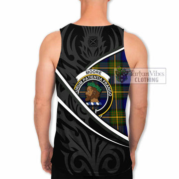Moore Tartan Family Crest Men Tank Top Celtic Scottish Thistle Floral - Tartan Vibes Clothing