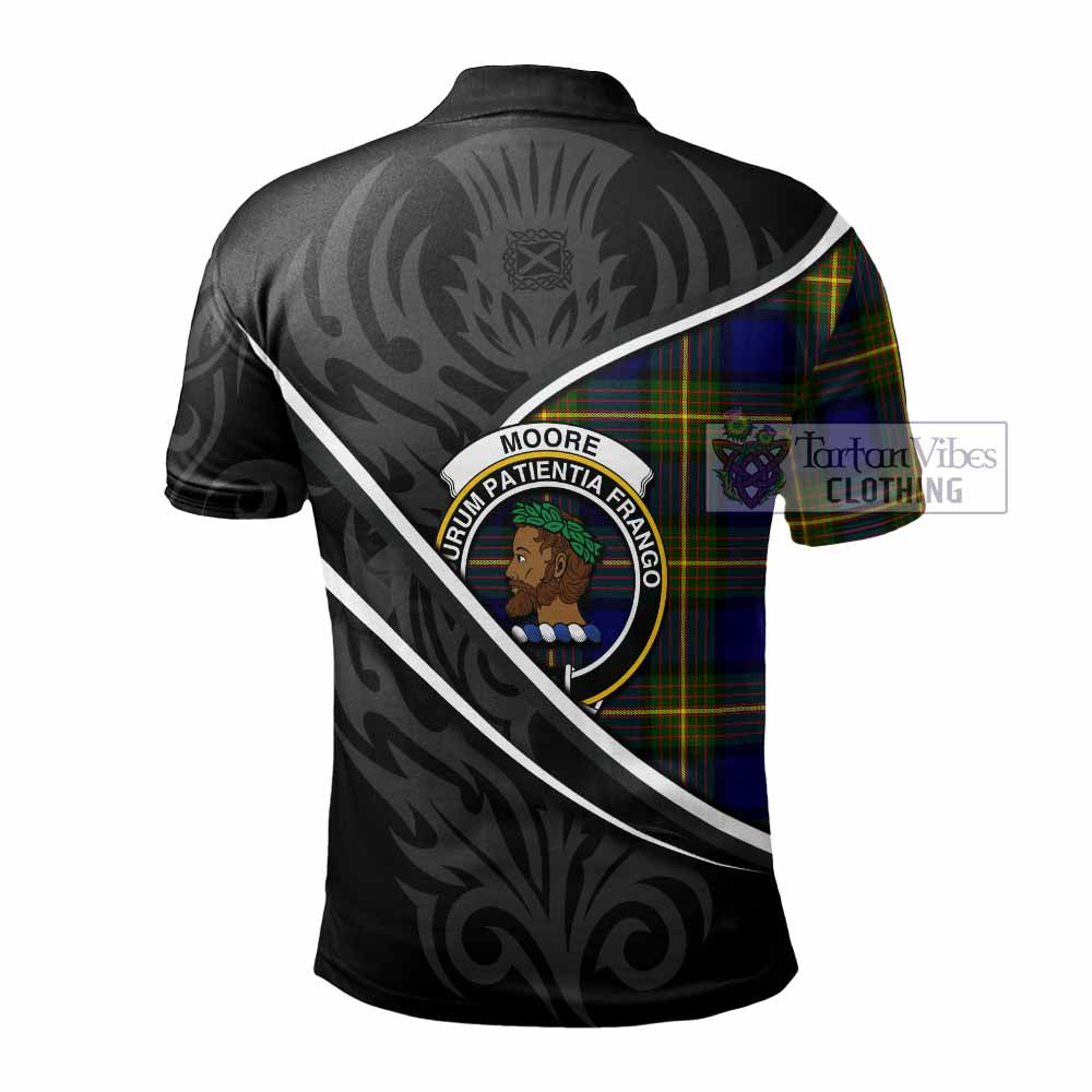 Moore Tartan Family Crest Polo Shirt Celtic Scottish Thistle Floral - Tartan Vibes Clothing