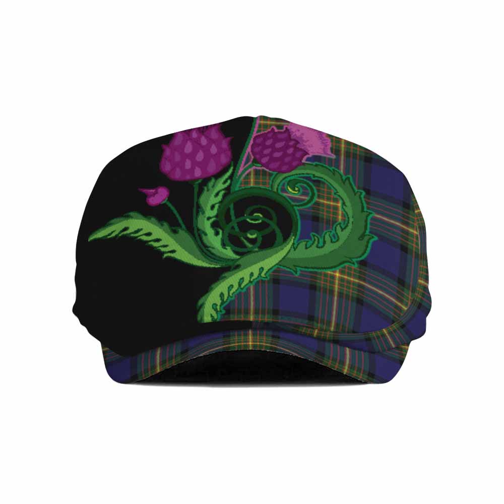 Moore Tartan Flat Cap, Jeff Cap Traditional Scottish Thistle