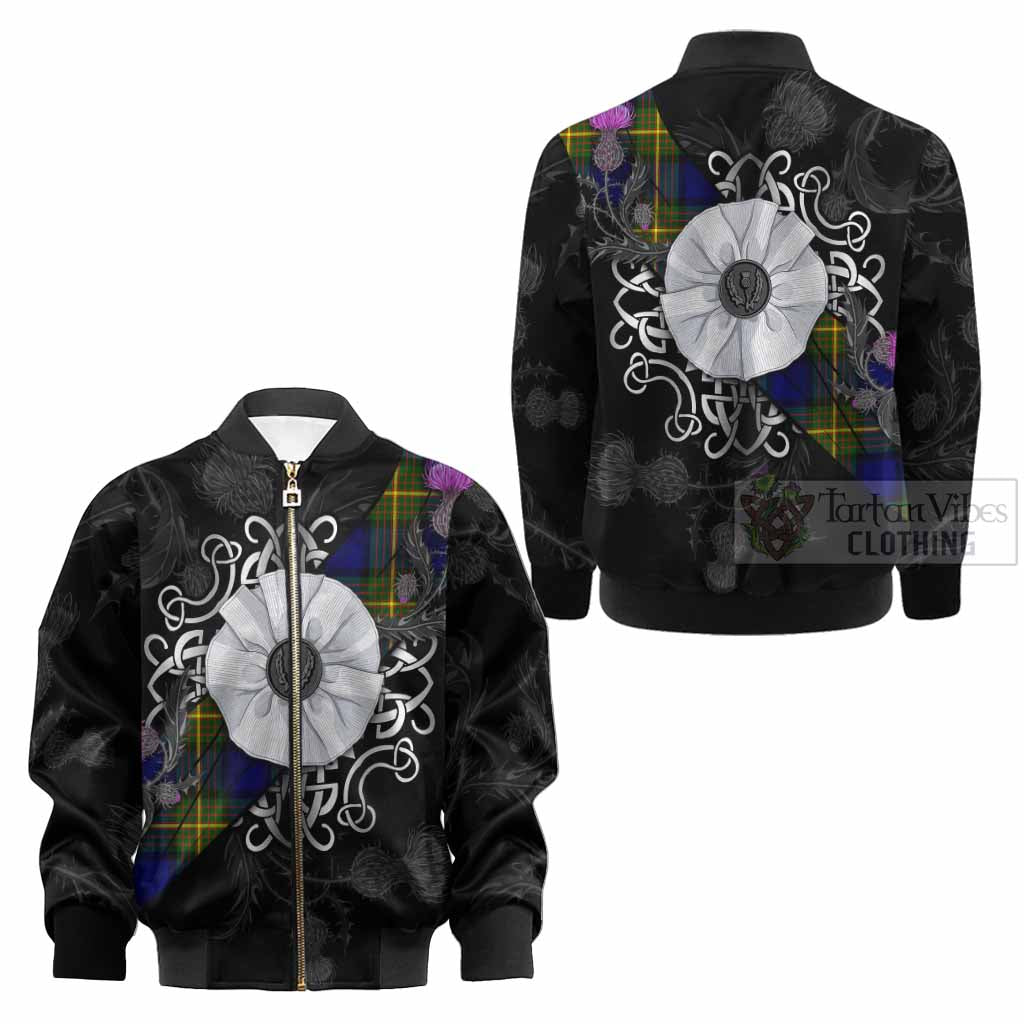 Moore Tartan Kid Bomber Jacket Jacobite White Rose - Tartan Vibes Clothing