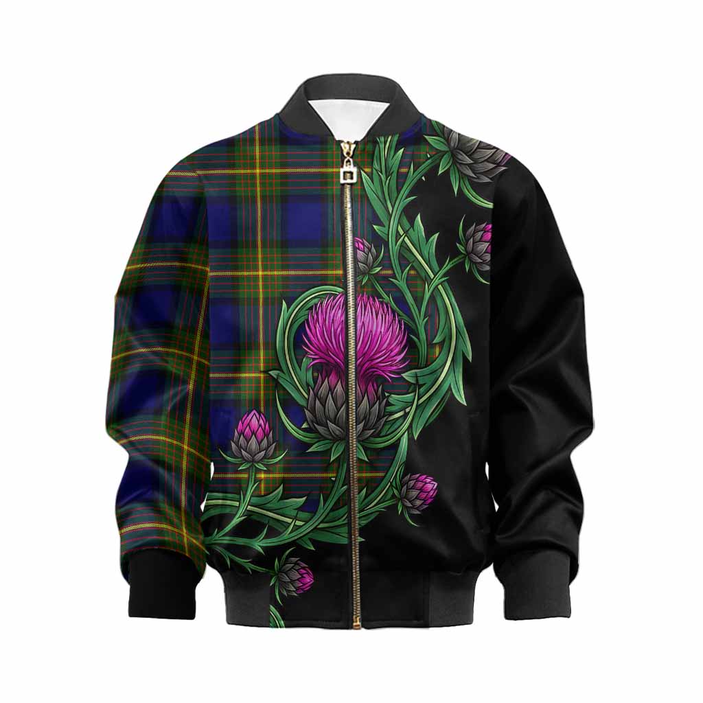Moore Tartan Kid Bomber Jacket Resilient Scottish Thistle Kid XS - Tartan Vibes Clothing