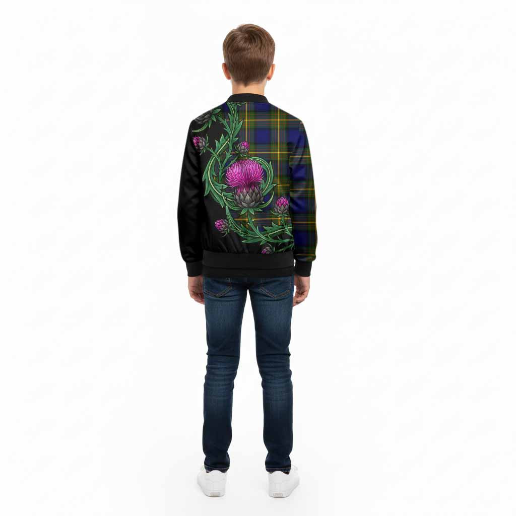 Moore Tartan Kid Bomber Jacket Resilient Scottish Thistle - Tartan Vibes Clothing