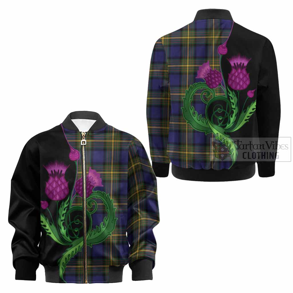 Moore Tartan Kid Bomber Jacket Traditional Scottish Thistle - Tartan Vibes Clothing
