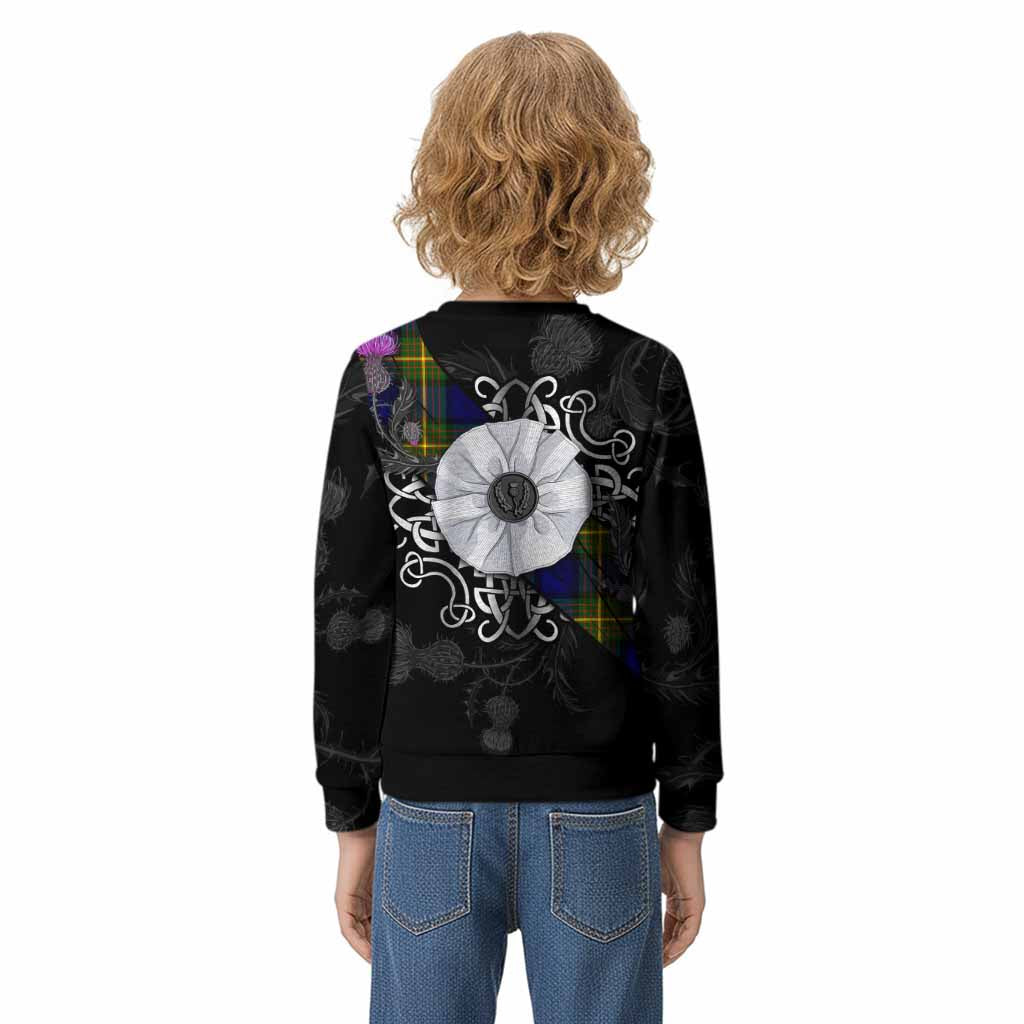Moore Tartan Kid Knitted Sweatshirt Jacobite White Rose - Tartan Vibes Clothing