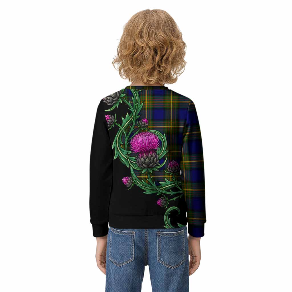 Moore Tartan Kid Knitted Sweatshirt Resilient Scottish Thistle - Tartan Vibes Clothing