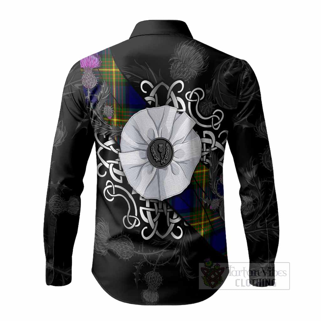 Moore Tartan Long Sleeve Button Shirts Jacobite White Rose - Tartan Vibes Clothing