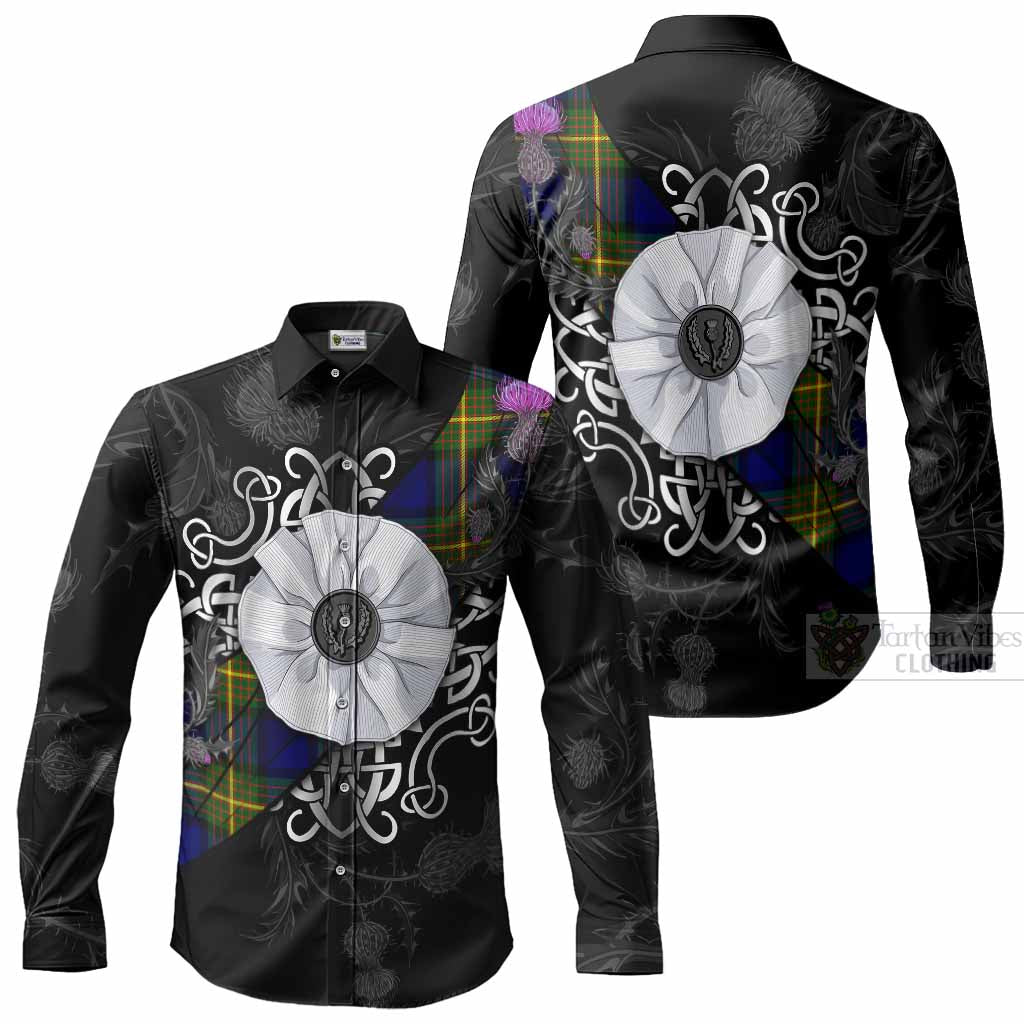 Moore Tartan Long Sleeve Button Shirts Jacobite White Rose Men's Shirt - Tartan Vibes Clothing