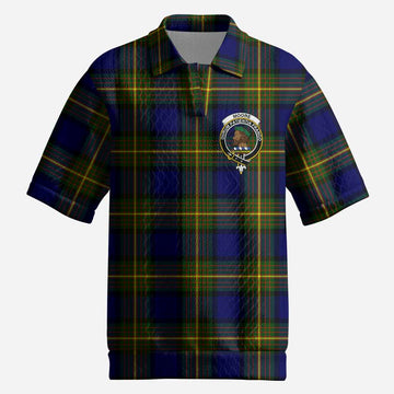 Moore Tartan Men’s Polo Sweater Top with Family Crest