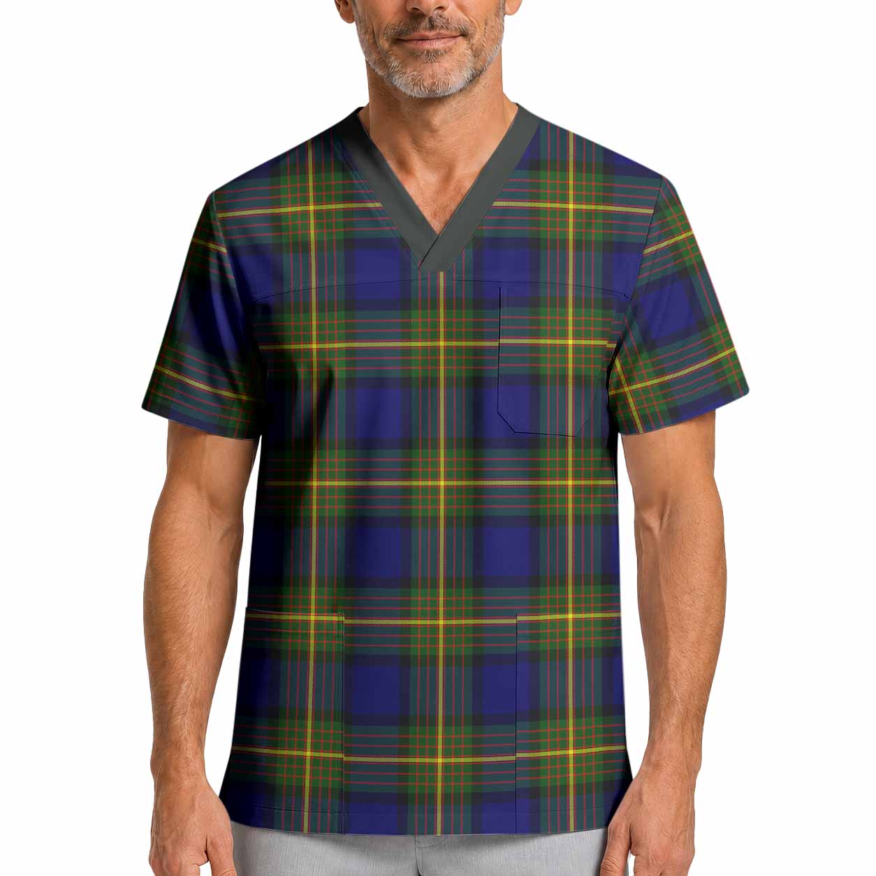 Moore Tartan Scrub Top XL - Tartan Vibes Clothing