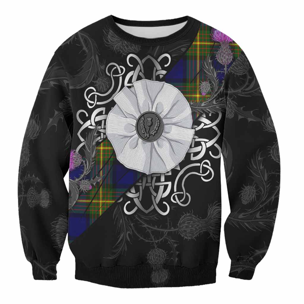 Moore Tartan Sweatshirt Jacobite White Rose Unisex - Tartan Vibes Clothing