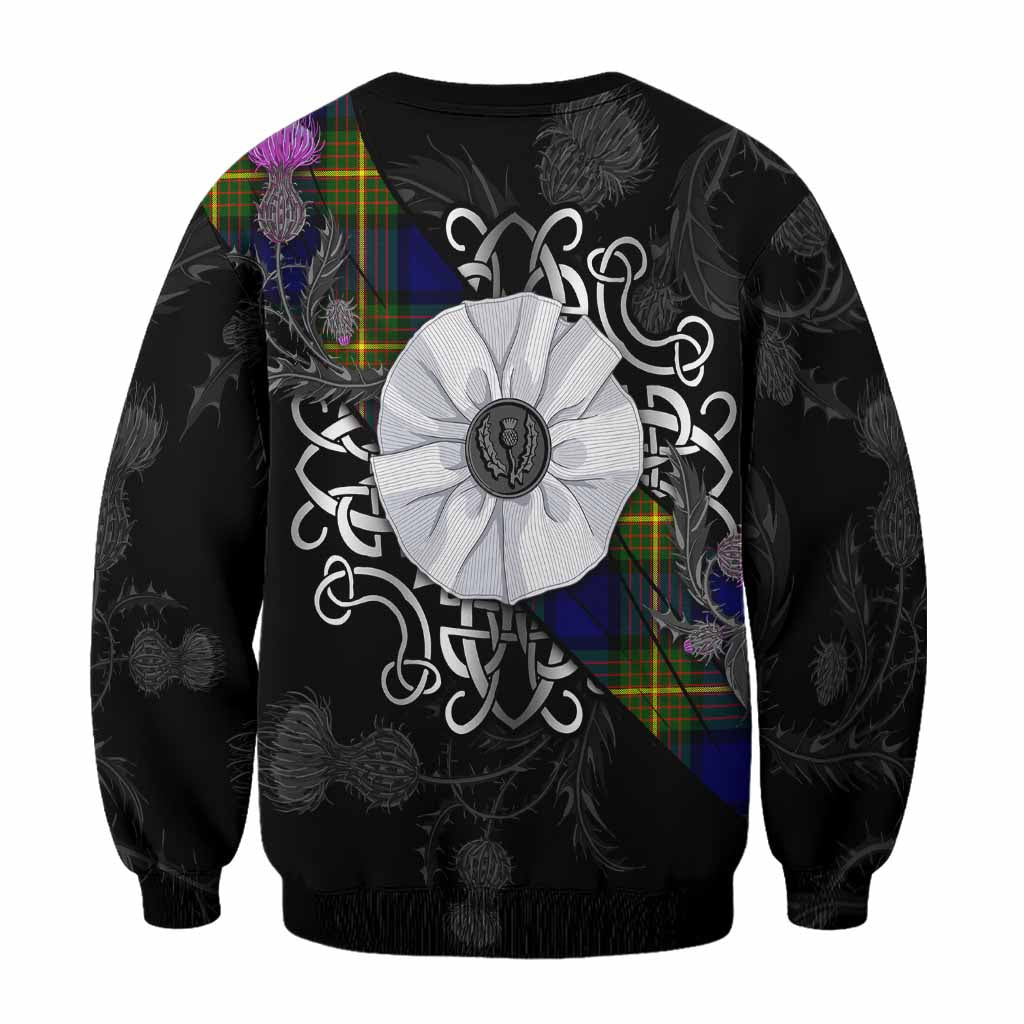 Moore Tartan Sweatshirt Jacobite White Rose - Tartan Vibes Clothing