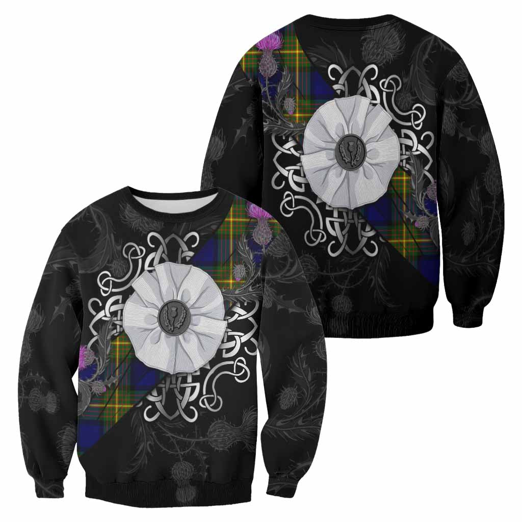 Moore Tartan Sweatshirt Jacobite White Rose - Tartan Vibes Clothing