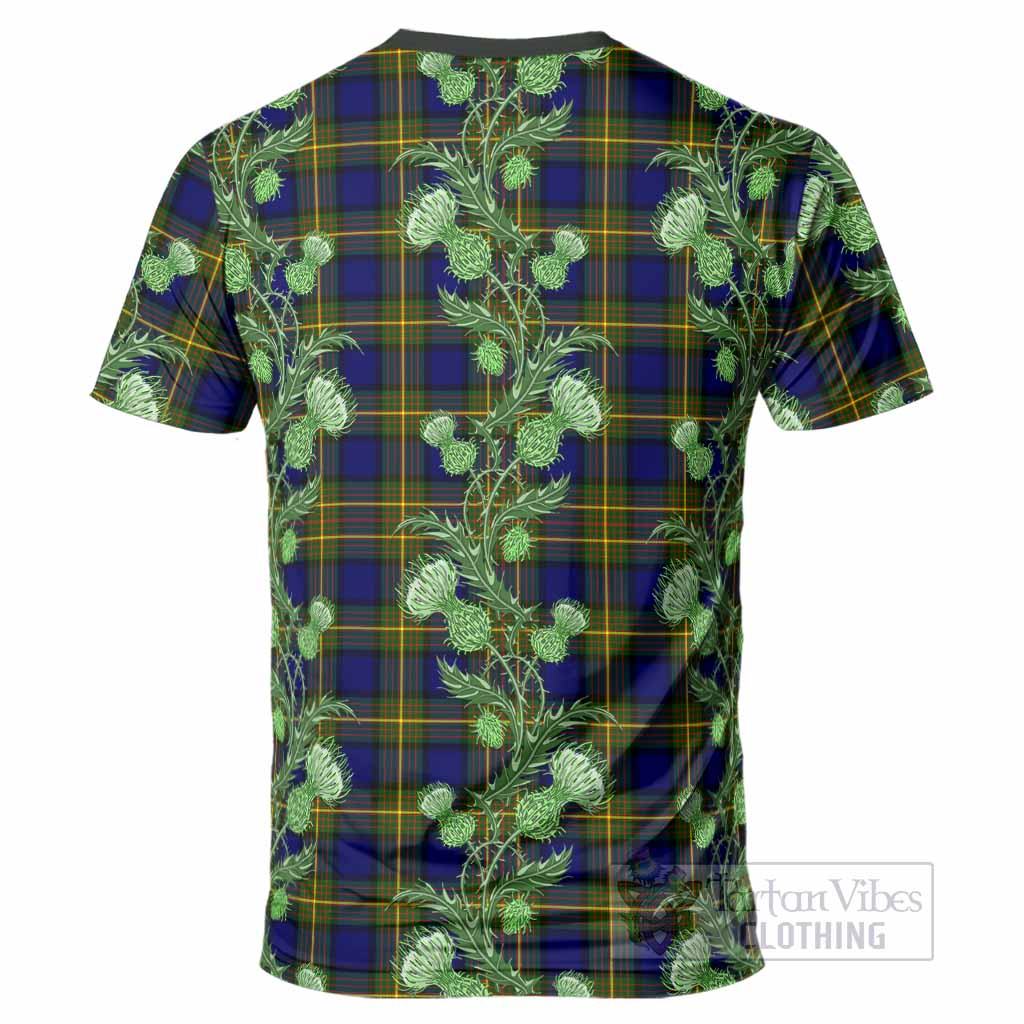 Moore Tartan T-Shirt Seamless Scottish Thistle Flowers