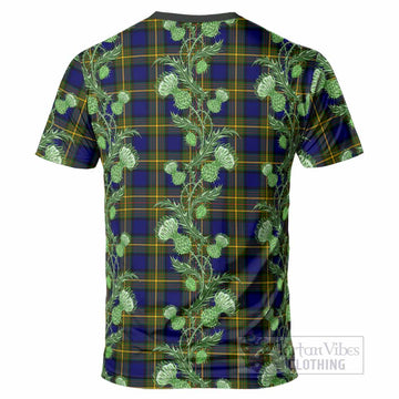 Moore Tartan T-Shirt Seamless Scottish Thistle Flowers